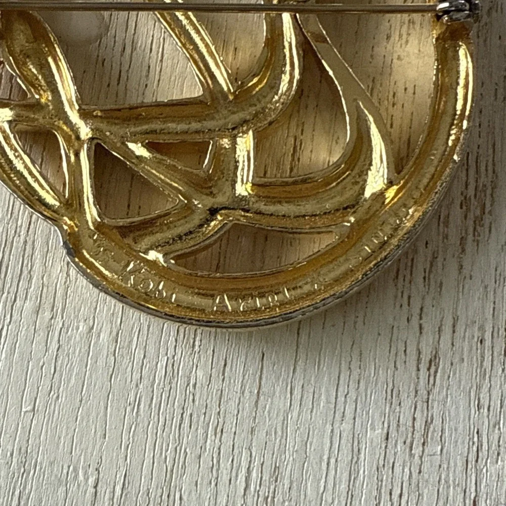 Vintage Signed 95 Kobi Ariel Studio Dove Gold‎ Brooch